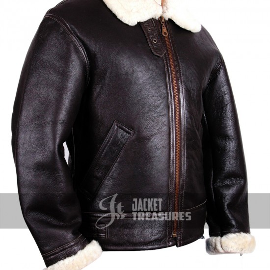 Men's Aviator B3 Ginger Sheepskin Leather Bomber Jacket