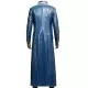 Devil May Cry 3 Vergil Blue Leather Trench Coat Devil May Cry 3 Vergil Blue Leather Trench Coat