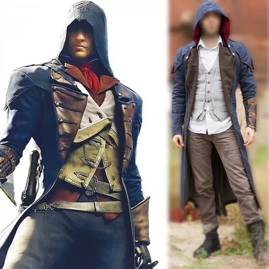 Unity Arno Victor Dorian Assassin's Creed Denim Cosplay Hoodie Coat Unity Arno Victor Dorian Assassin's Creed Denim Cosplay Hoodie Coat